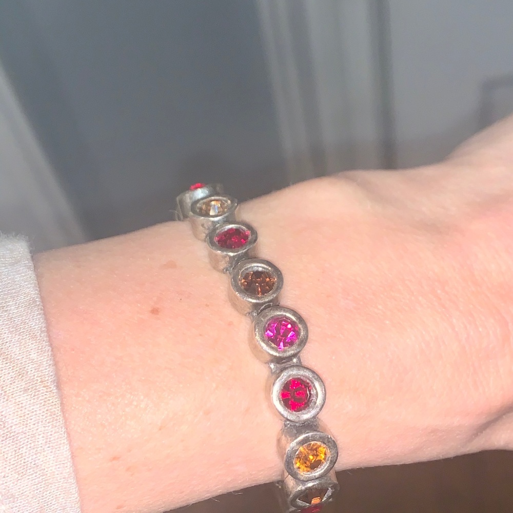 P. Locke VINTAGE Multi Color Crystal 7" Bracelet